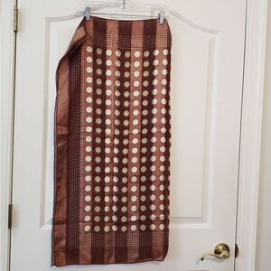 Oversized Brown Polka Dot Scarf